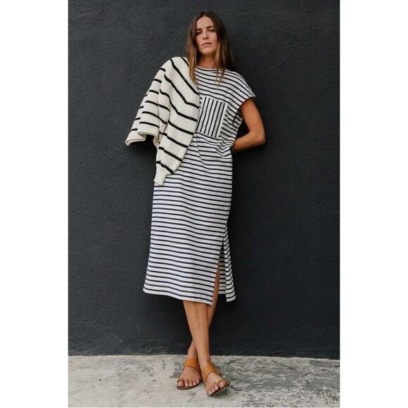 Apiece Apart Elodie Tank Dress in Navy/Cream Coastal Stripes Size X-Small EUC - Picture 1 of 7